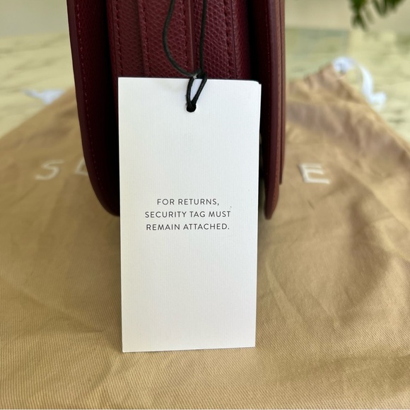 NWT Senreve Cadence Crossbody Italian Pebbled Leather Merlot Burgundy Red Gold - Picture 8 of 16